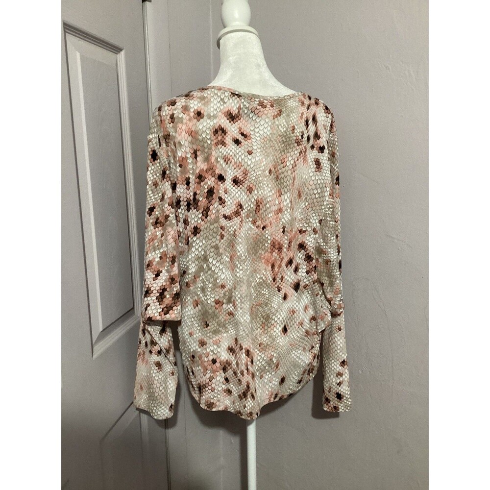 Clara Sun Woo Reptile Print Long Sleeve Pullover Blouse L - Picture 4 of 6